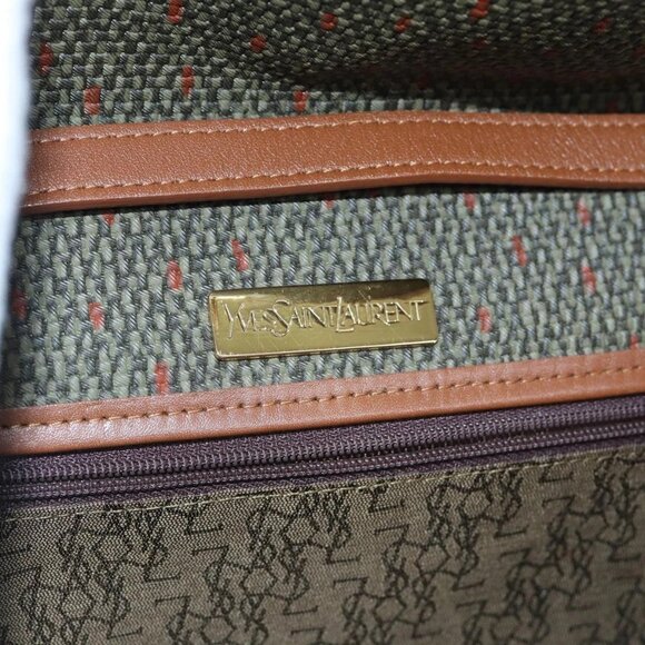 SAINT LAURENT Shoulder Bag PVC Leather Gold Green - Picture 12 of 16